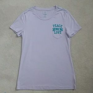 EUC Old Navy Peace and Love Lilac Pocket Tee